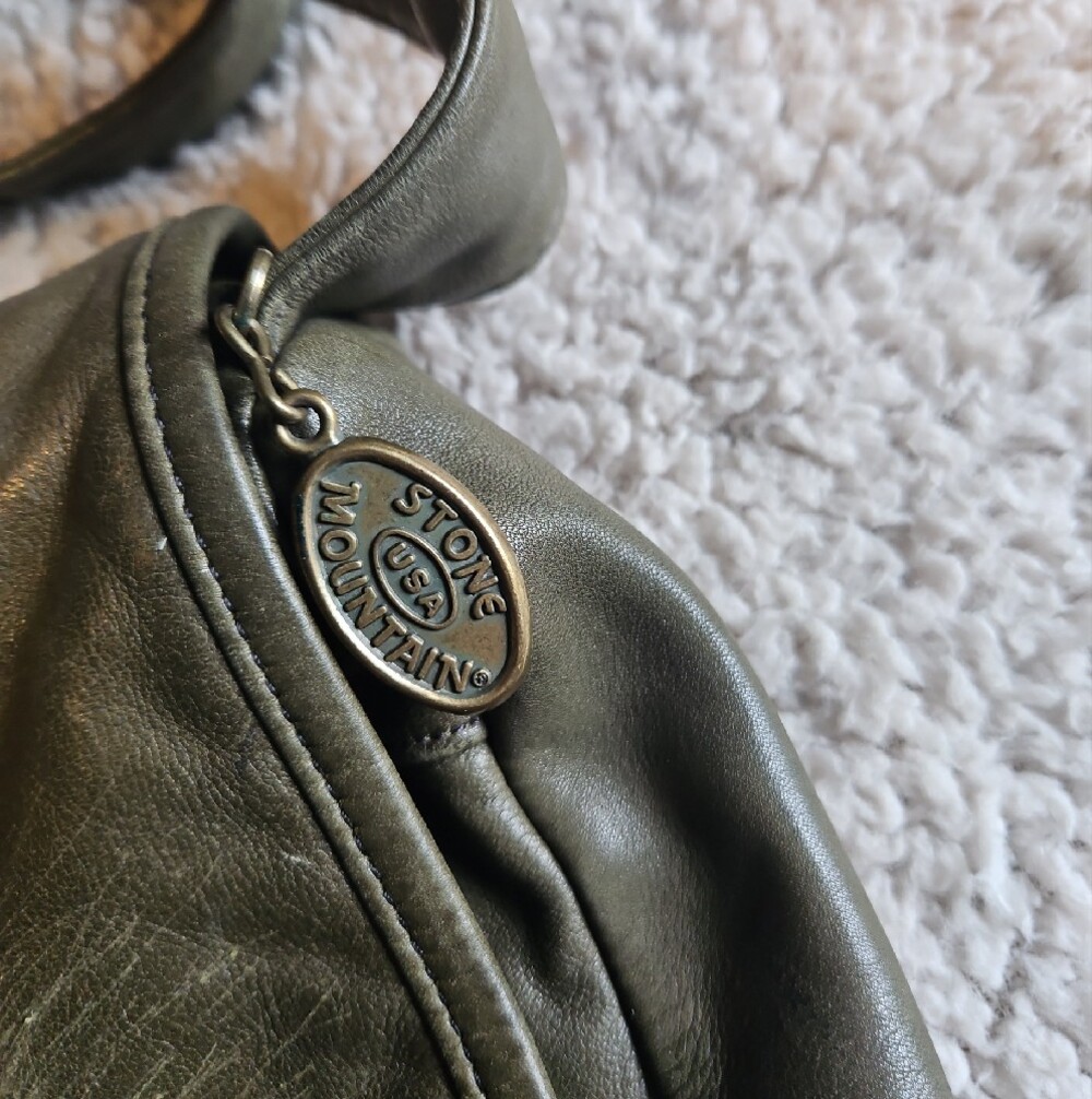 Stone Mountain Leather Messenger Bag - Dark Green - Picture 2 of 7